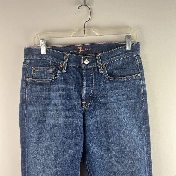 7 For All Mankind Jeans Mens 30x33 Relaxed Button Fly Cotton Dark - Picture 4 of 9